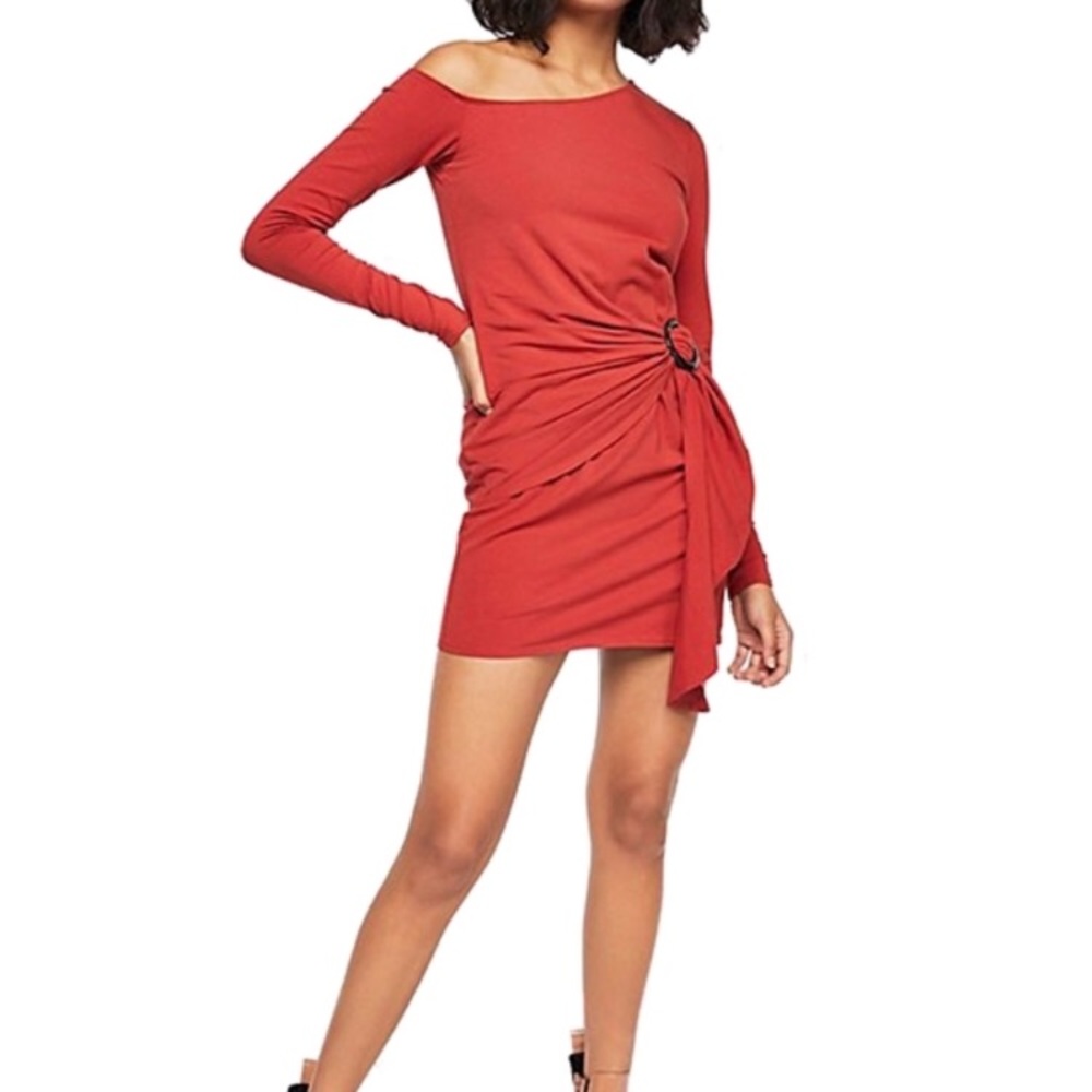 Free People Red Off-Shoulder Mini Dress